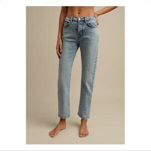 Jeanerica straight leg ankle classic 5 pocket jeans denim acid wash women new 29